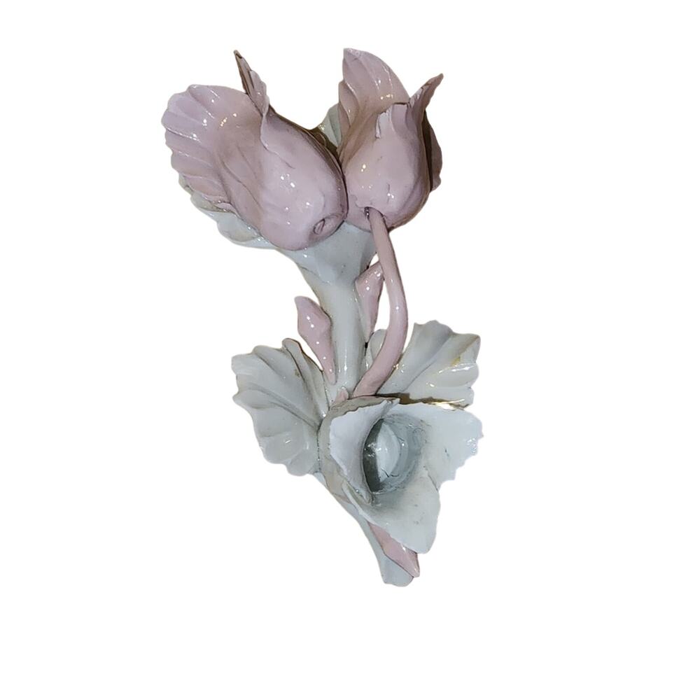 NUOVA GAPODIMONTE PORCELAIN FLOWER COLLECTIBLE ART EXCELLENT RARE ITALY